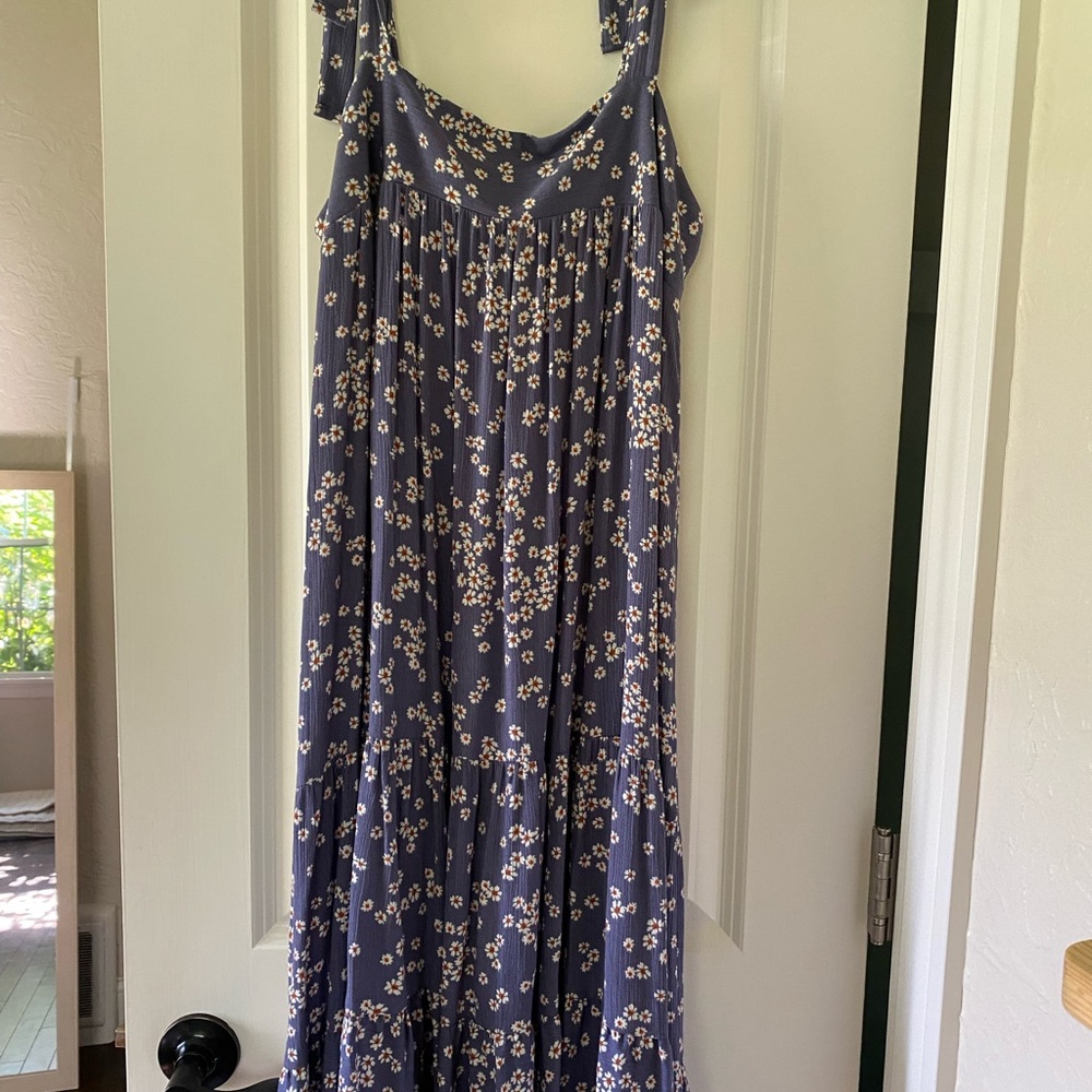 Floral purple Midi Dress